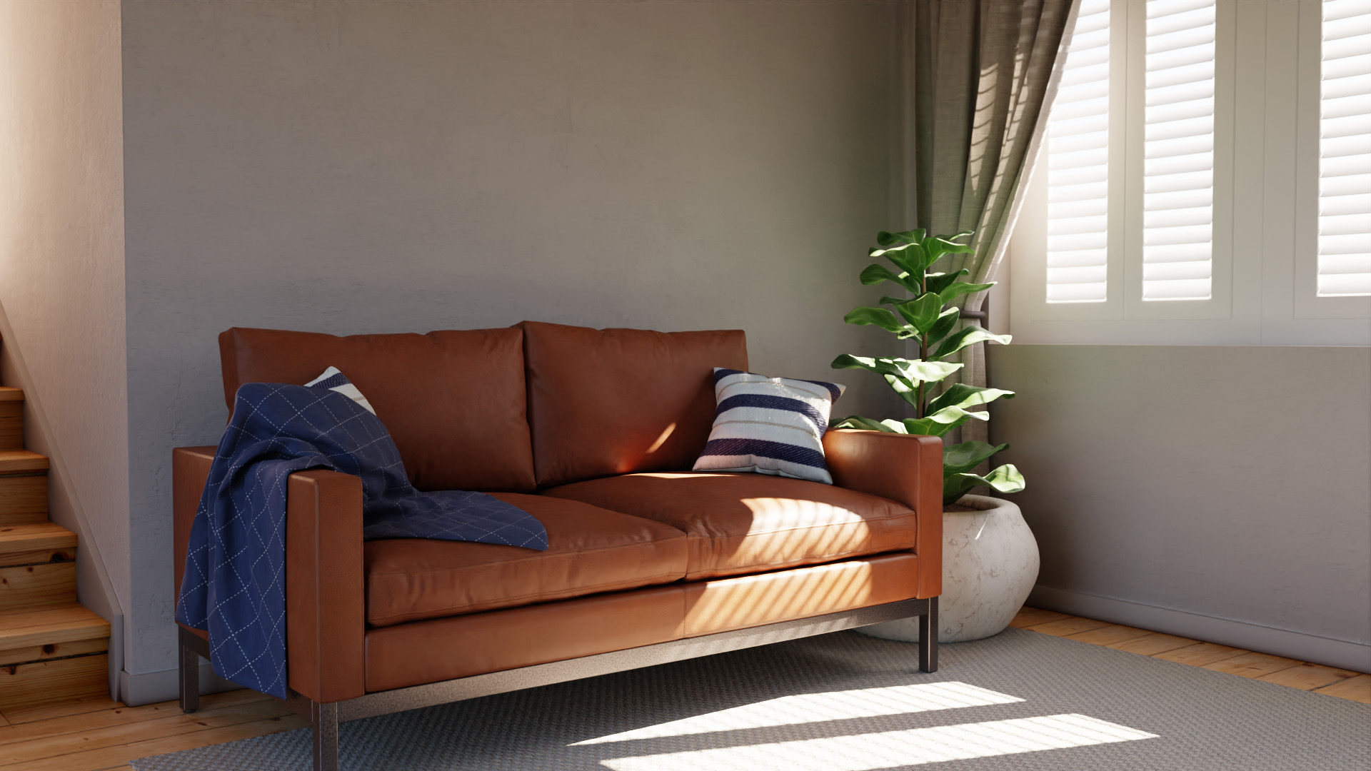 Sofa: Three-Quarter View