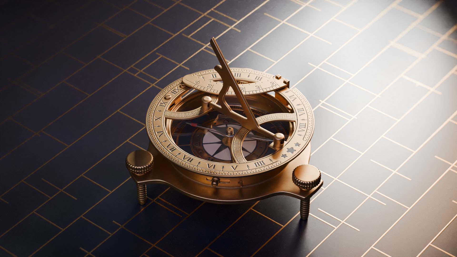 Sundial Compass Left View