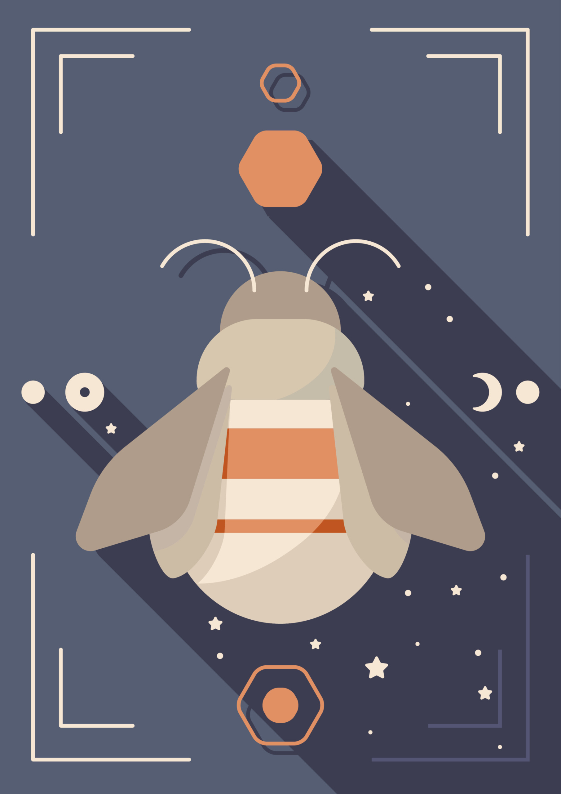 Vector Poster Starry Bee